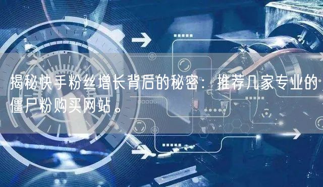 揭秘快手粉丝增长背后的秘密:推荐几家专业的僵尸粉购买网站。