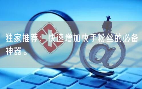 独家推荐:快速增加快手粉丝的必备神器。