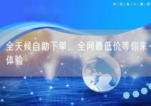 全天候自助下单,全网最低价等你来体验