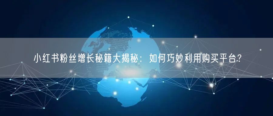 小红书粉丝增长秘籍大揭秘：如何巧妙利用购买平台？