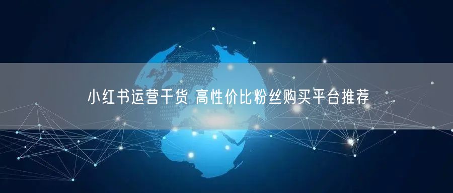 小红书运营干货 高性价比粉丝购买平台推荐